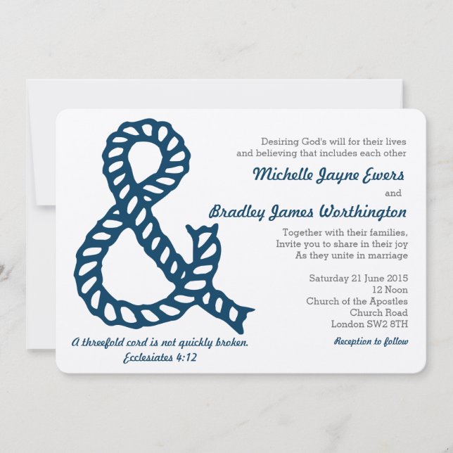 Nautical Christian Wedding Invitation (Front)