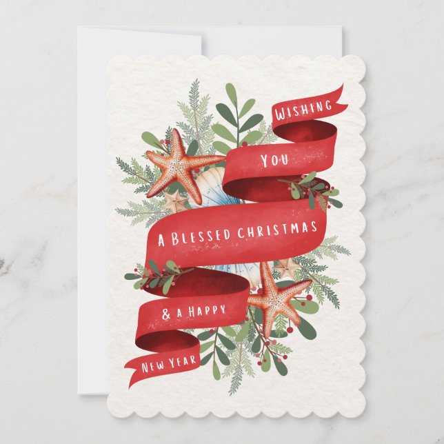 Nautical Christmas Greeting Card (Front)