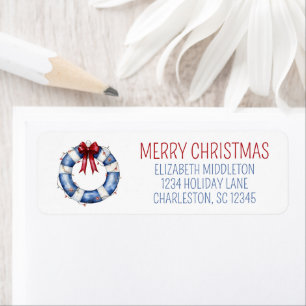 Nautical Christmas Life Preserver With Bow