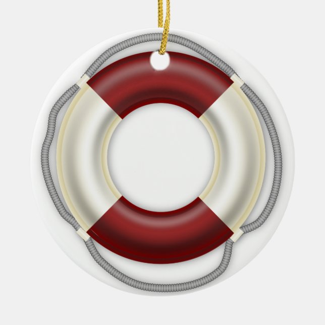 Nautical Christmas Ornament Lifesaver (Front)