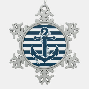 Nautical Christmas Ornaments Pewter Anchor