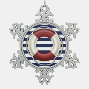 Nautical Christmas Ornaments Pewter Lifesaver