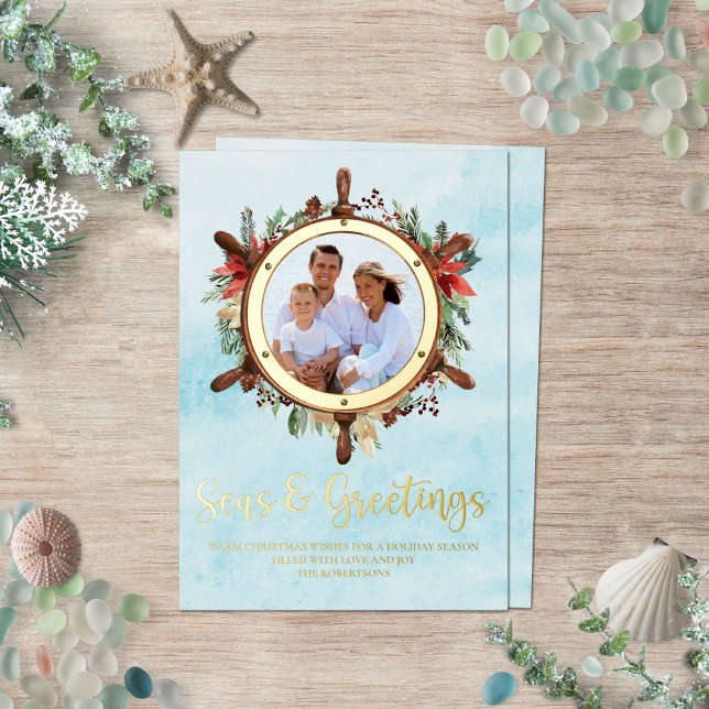 Nautical Christmas Seas and Greetings Photo Gold (Creator Uploaded)