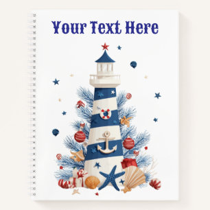 "Nautical Christmas Spiral Notebook – Festive Holi