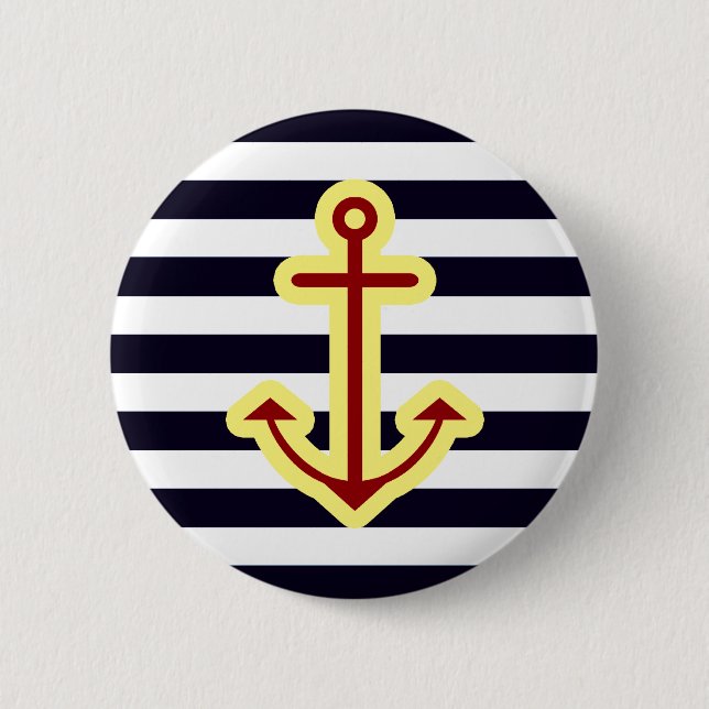 Nautical Classic Anchor 6 Cm Round Badge (Front)