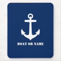 Nautical Classic Anchor Your Boat or Name Blue