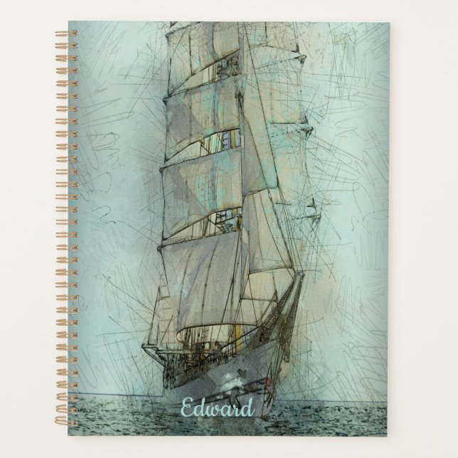 Nautical Classic Ship (Blue) Planner (Front)