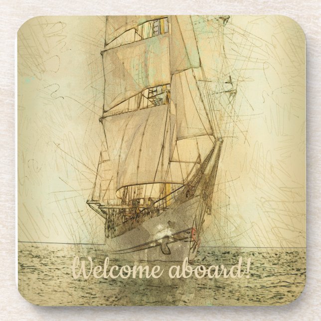 Nautical Classic Ship (Neutral) Coaster (Front)
