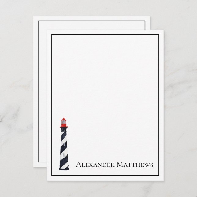 Nautical Coastal Beach Lighthouse Personalised Card (Front/Back)