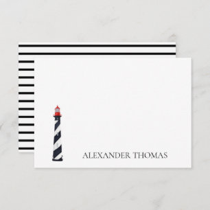 Nautical Coastal Black and White Lighthouse