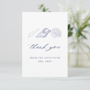  Nautical Coastal Bridal Shower  Thank You Card