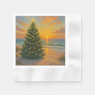 Nautical/Coastal Christmas tree beach Napkin