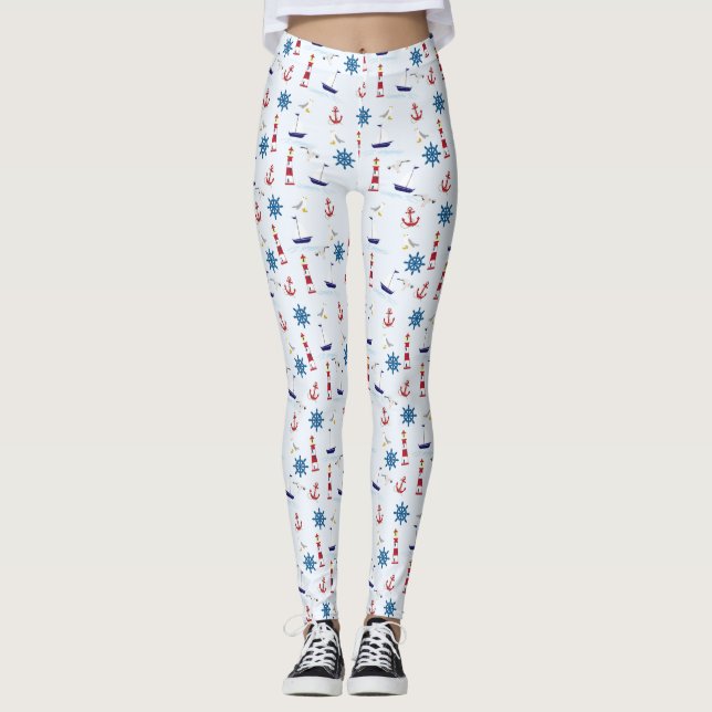Nautical Collage Leggings (Front)