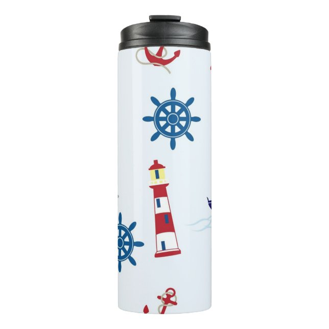 Nautical Collage Thermal Tumbler (Front)