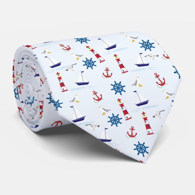 Nautical Collage Tie (Rolled)