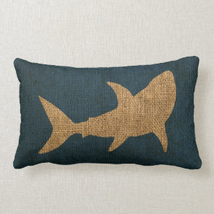 Nautical Collection Shark Deep Sea Blue Lumbar Cushion