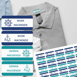 Nautical Colour Coded Clothing Name Labels