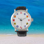 Nautical Colour Sailings Flags for Sailors Watch<br><div class="desc">Shows nautical sailing flags for the numbers of the watch face. The flags are used for communication on the water.
For sailors,  boaters,  and people who love all things nautical. Cool. Makes a nice gift.</div>