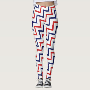 Nautical Colours Red White Blue Leggings