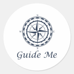 Nautical Comp Guide Me Cruising Yachting Boating S Classic Round Sticker