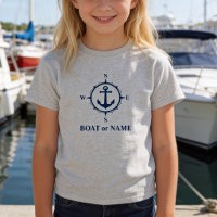 Nautical Compass Anchor Your Boat or Name Gray
