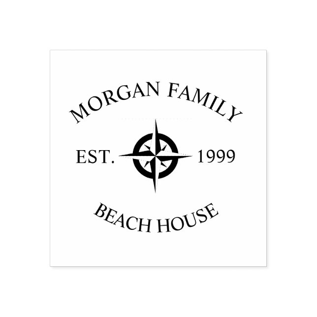 Nautical compass beach house rubber stamp (Imprint)