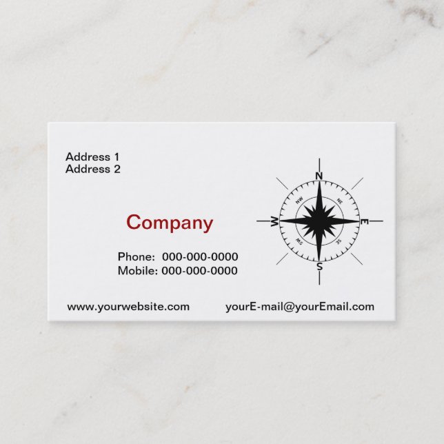Nautical Compass Business Card (Front)
