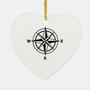 Nautical Compass Ceramic Tree Decoration
