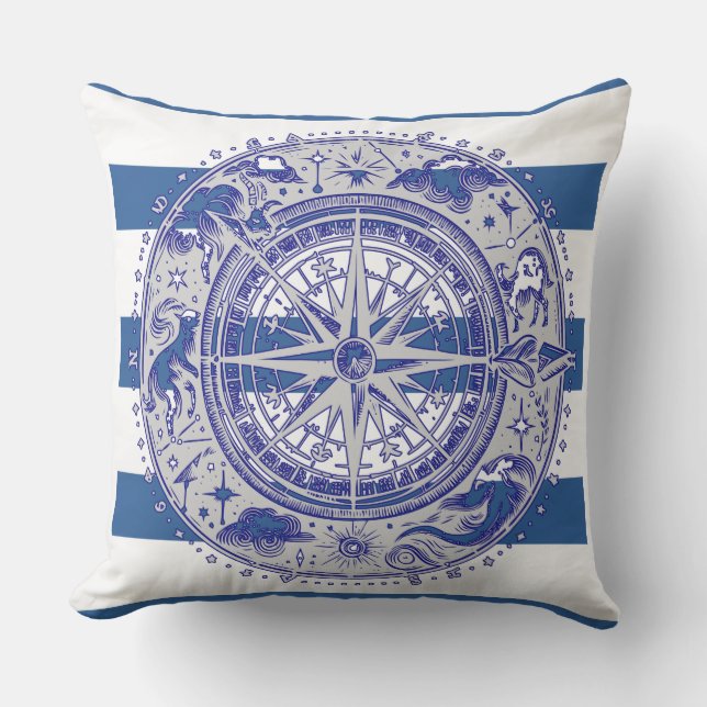 Nautical Compass  Cushion (Front)