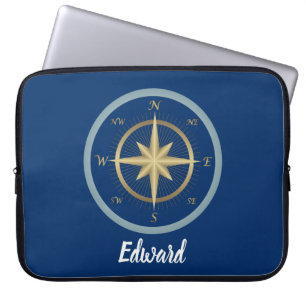 Nautical Compass Laptop Sleeve