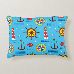 Nautical Compass Pattern Decorative Cushion