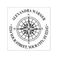 Nautical Compass Rose #3 Name Return Address 