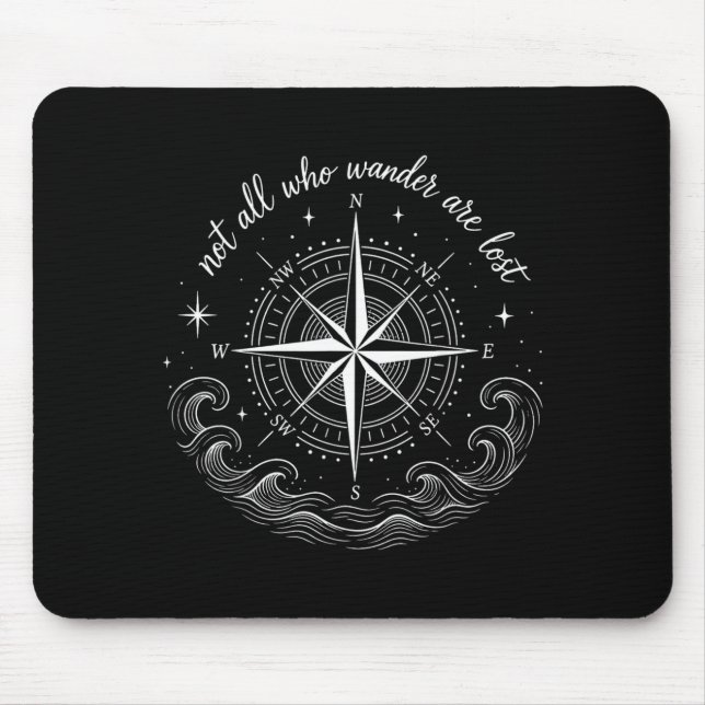 Nautical compass rose design with inspirational mouse pad (Front)