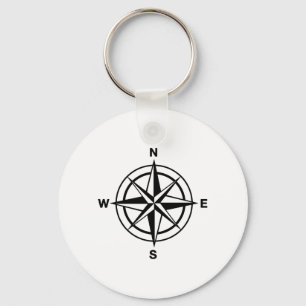 Nautical Compass Rose Key Ring