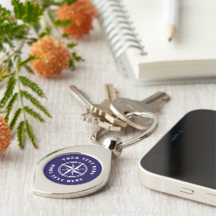 Nautical compass star custom premium keychain