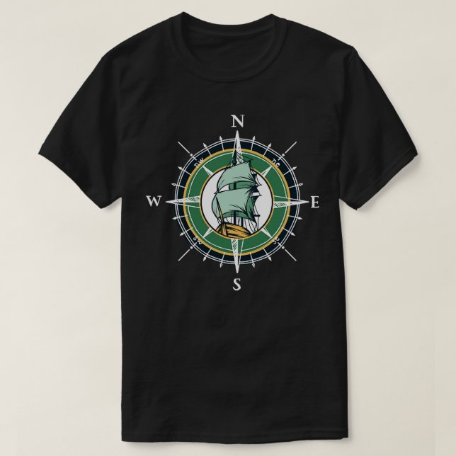 Nautical Compass T-Shirt (Design Front)