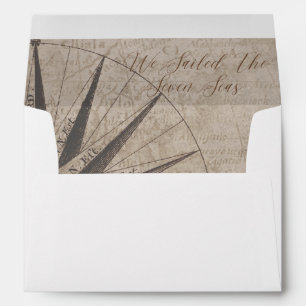 Nautical Compass Yacht Wedding Envelope