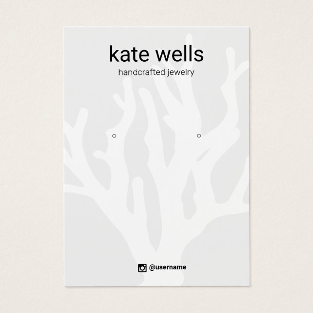 Nautical Coral Earring Jewellery  Display Card (Front)