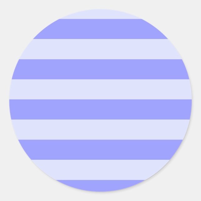 Nautical Cornflower Blue and Pastel Blue Stripes Classic Round Sticker (Front)