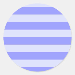 Nautical Cornflower Blue and Pastel Blue Stripes Classic Round Sticker
