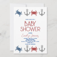 Nautical Crab Anchor Beach Baby Shower