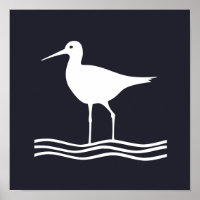nautical CRANE BIRD silhouette |