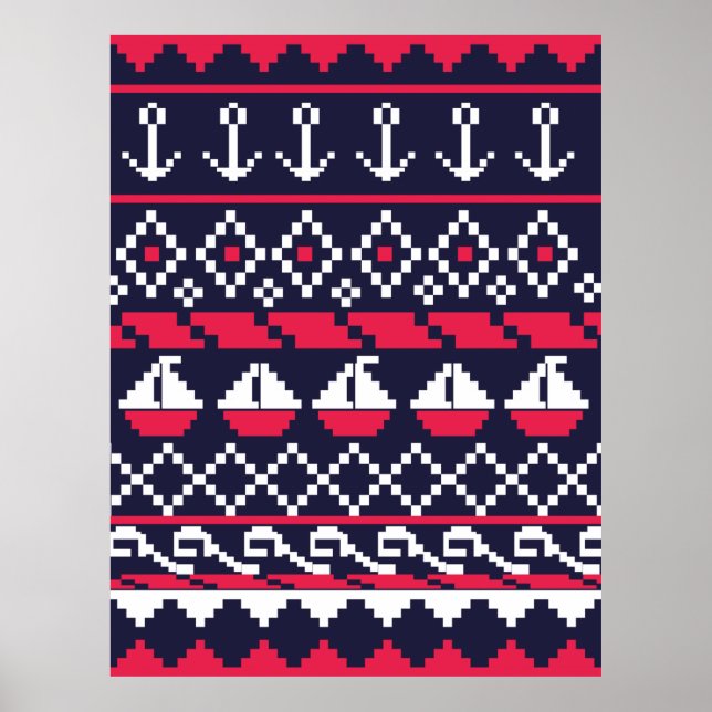 Nautical Cross stitch Poster (Front)