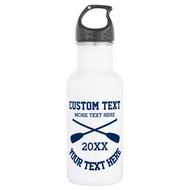 Nautical crossed boat rowing oars icon custom  532 ml water bottle (Front)