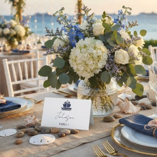 Nautical Cruise boat Wedding Place Card