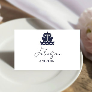 Nautical Cruise boat Wedding  Place Card