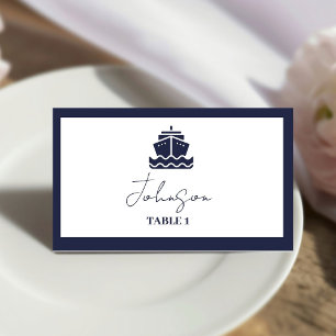 Nautical Cruise boat Wedding  Place Card