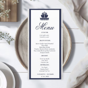 Nautical Cruise Ship Boat  wedding  Menu