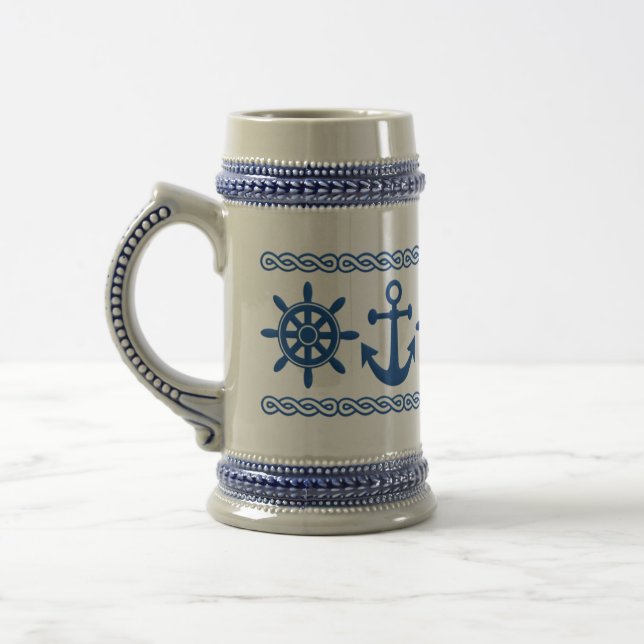 Nautical custom mug - choose style & colour (Left)