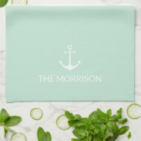Nautical Custom Name anchor seafoam mint green